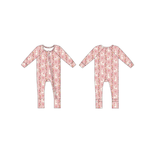 Easter Cottage Bunny | Bamboo Zipper Pajamas