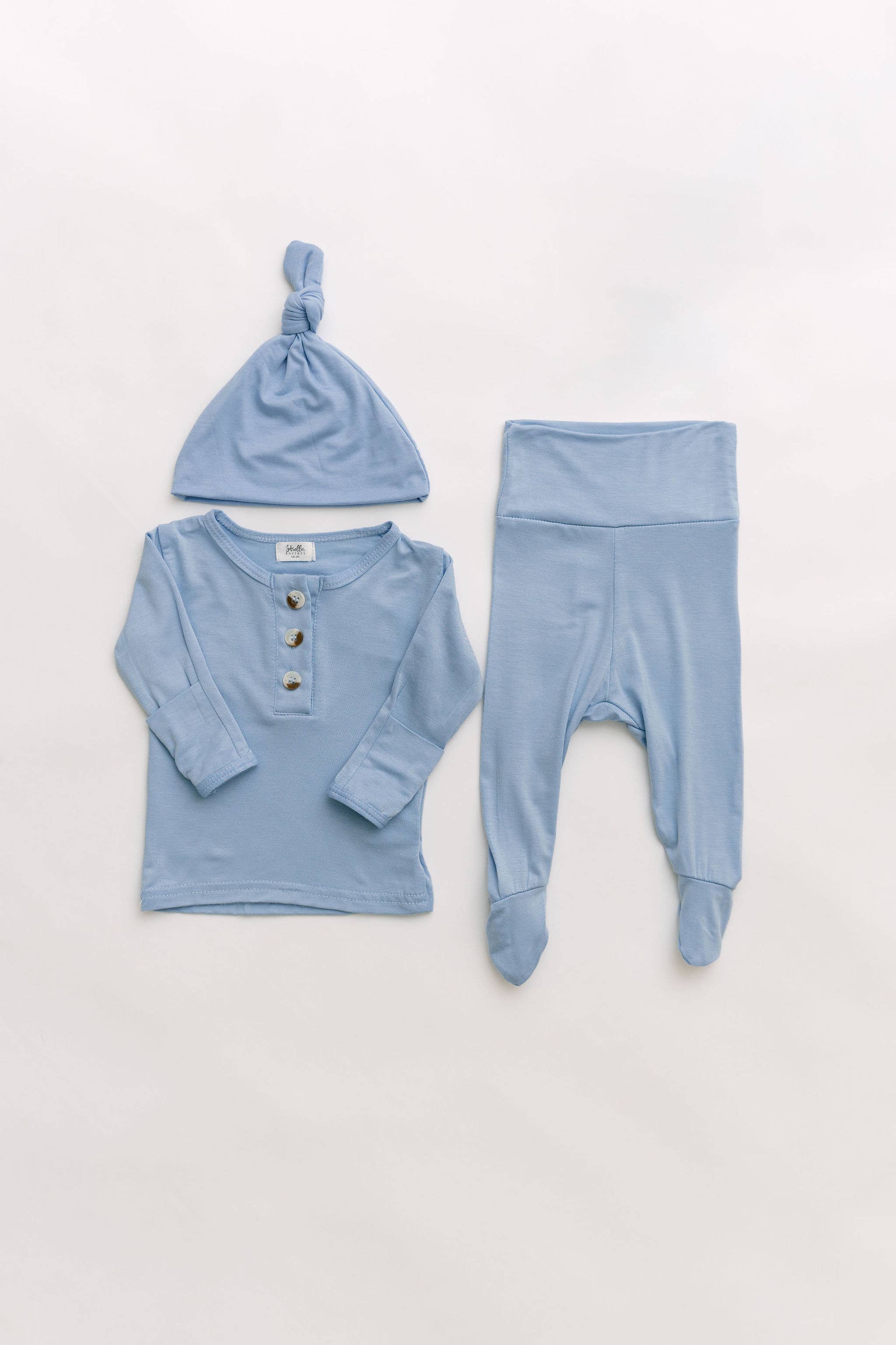 Top & Bottom Bamboo Baby Outfit- Baby Blue