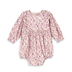 Baby Girl Ruffle Romper – Bamboo Floral Bodysuit One Piece