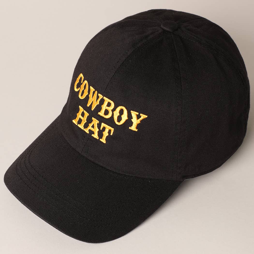 Cowboy Hat Text Embroidered Baseball Cap