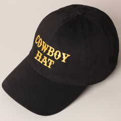 Cowboy Hat Text Embroidered Baseball Cap