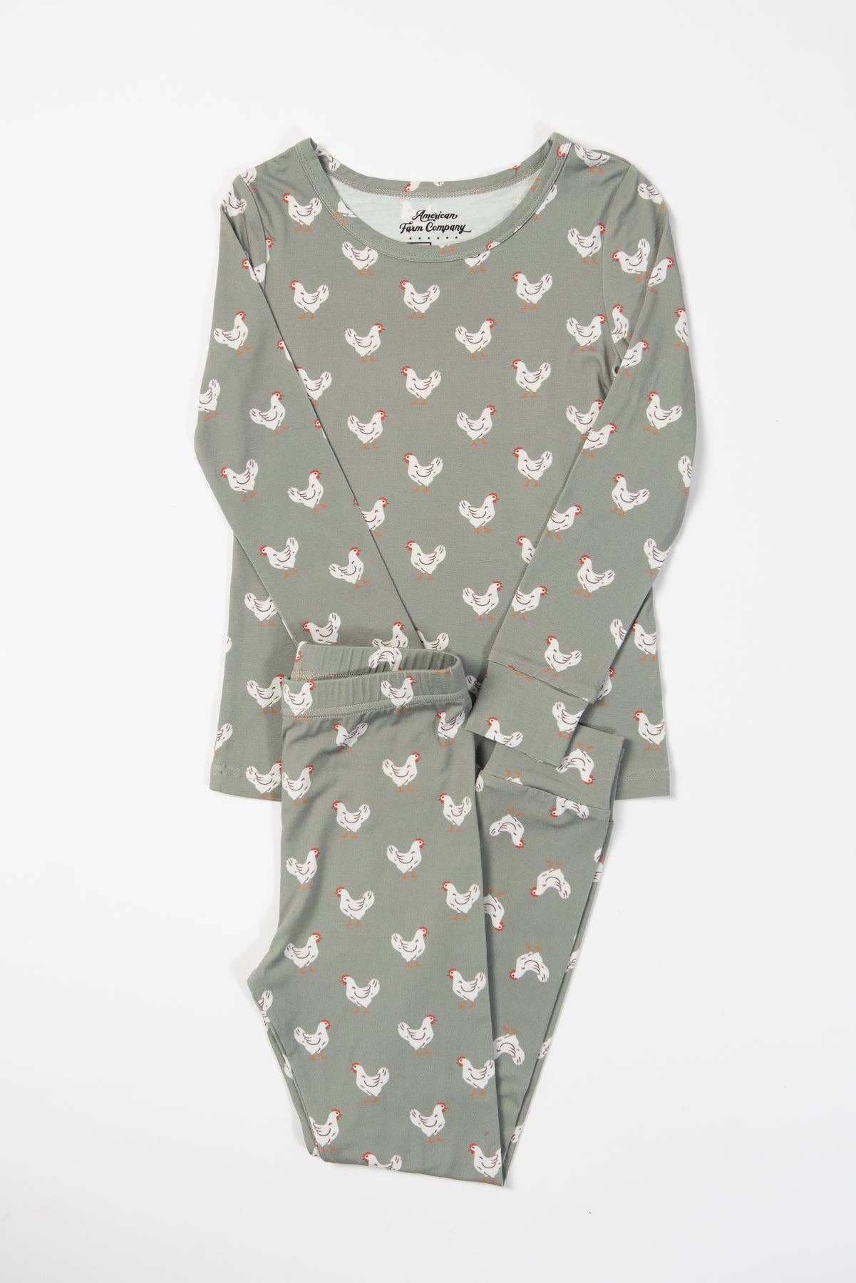 Sage Chickens Toddler/Youth Bamboo Pajama Set
