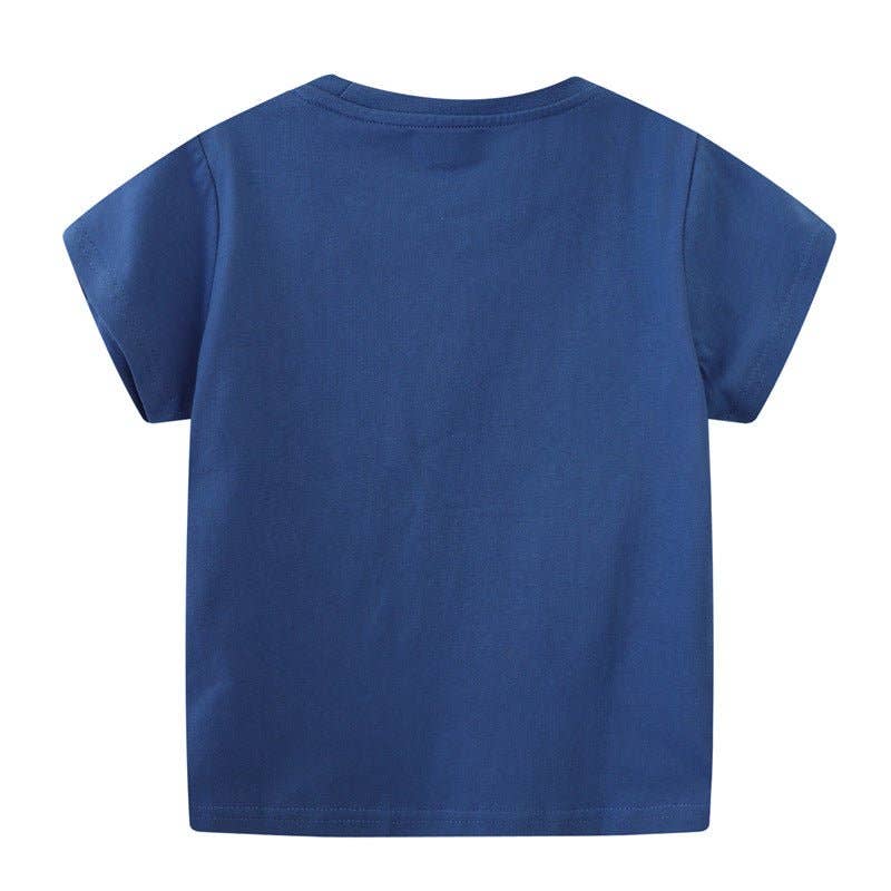 Toddler/Kid Boy's Vehicle Print Design Blue T-shirt