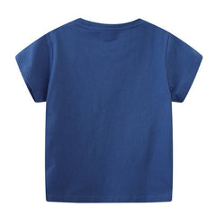 Toddler/Kid Boy's Vehicle Print Design Blue T-shirt