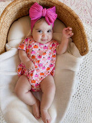 Bamboo T-Shirt Bubble, Pumpkin Checkerboard Pink