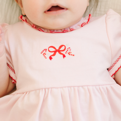 Candy Cane Lane Embroidered Short Sleeve Bubble