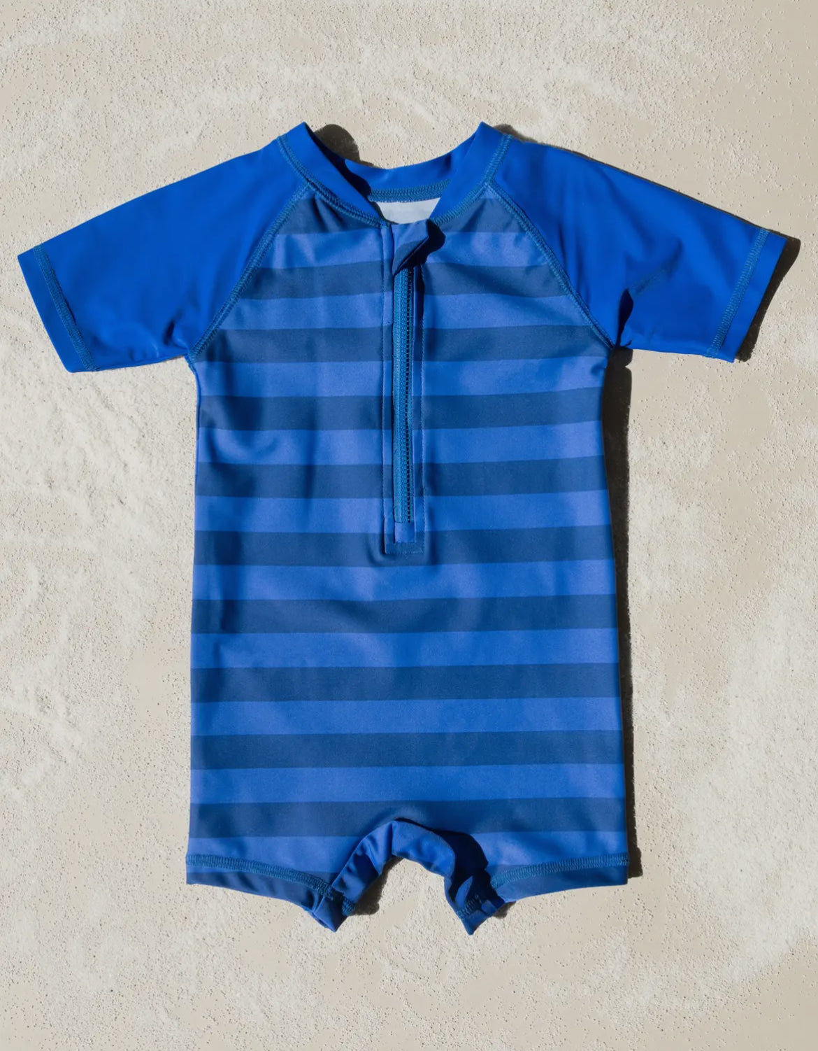 Kid’s Baby One Piece Rashguard Swim Navy Stripes