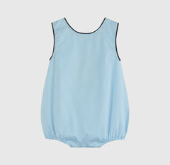 Blue Turtle Appliqué Bubble Romper Boy