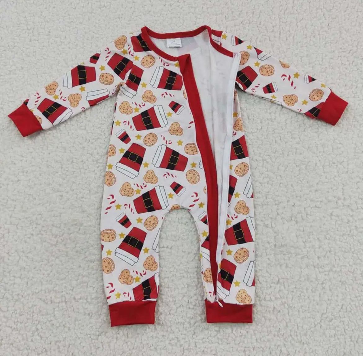 Baby Kids Cookie & Cup Christmas Romper