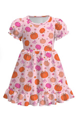 Pink Pumpkin Dress with Bows