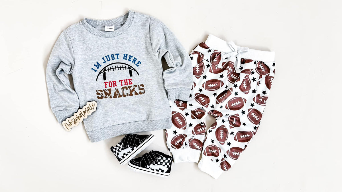 Gray Here For Your Snacks Jogger Football 2PC Set Boy