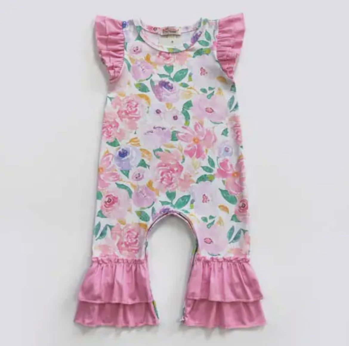 Pastel Blooms Baby Romper Girl