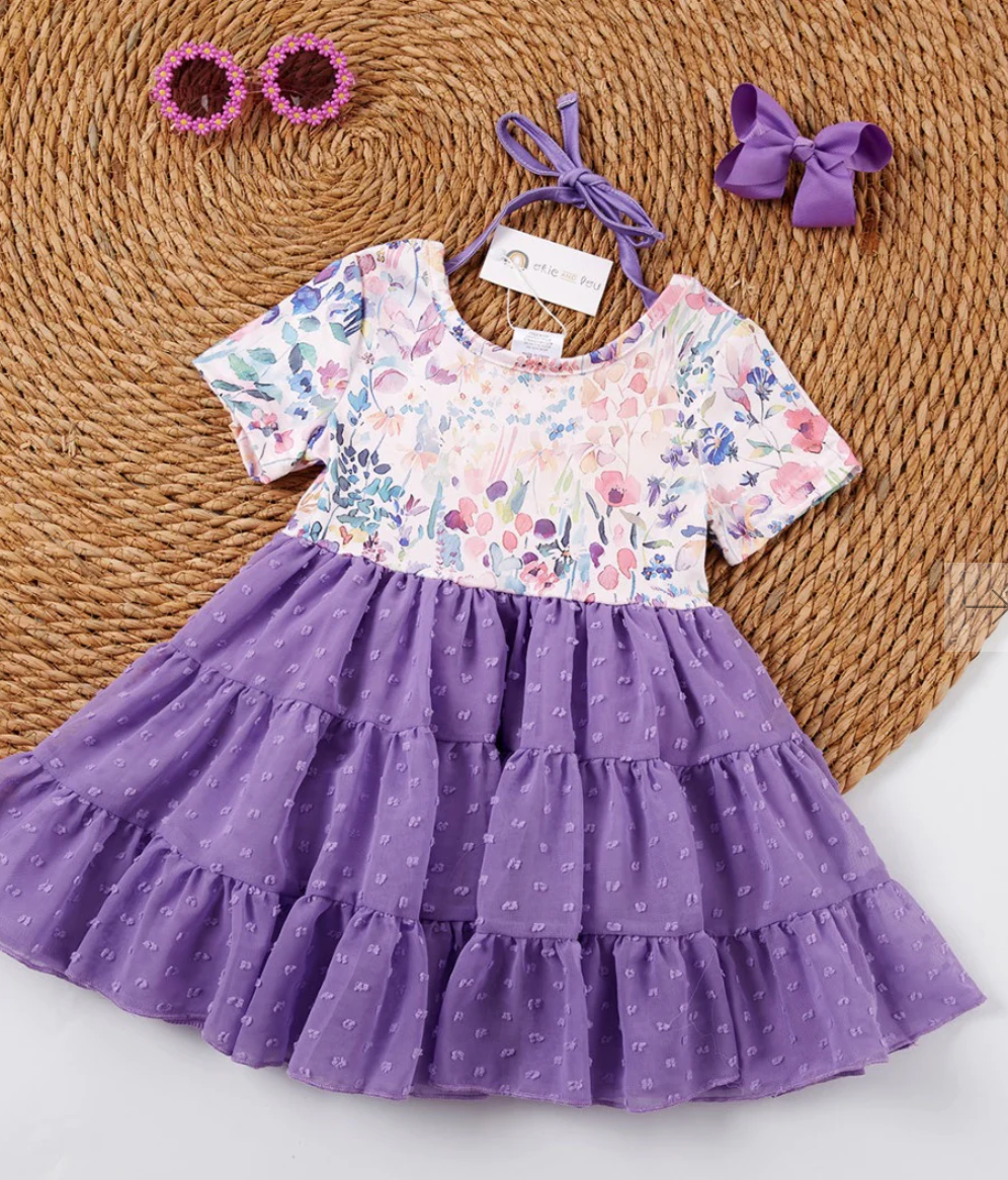 Blooming Pastels Periwinkle-Tulle Dress