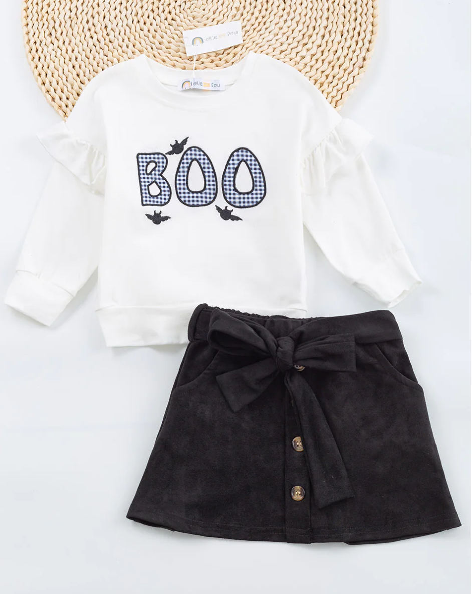 BOO-tiful Halloween 2PC Outfit-Girl Skirt and Top