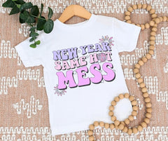 New Year Same Hot Mess New Year’s-Girl T-Shirt