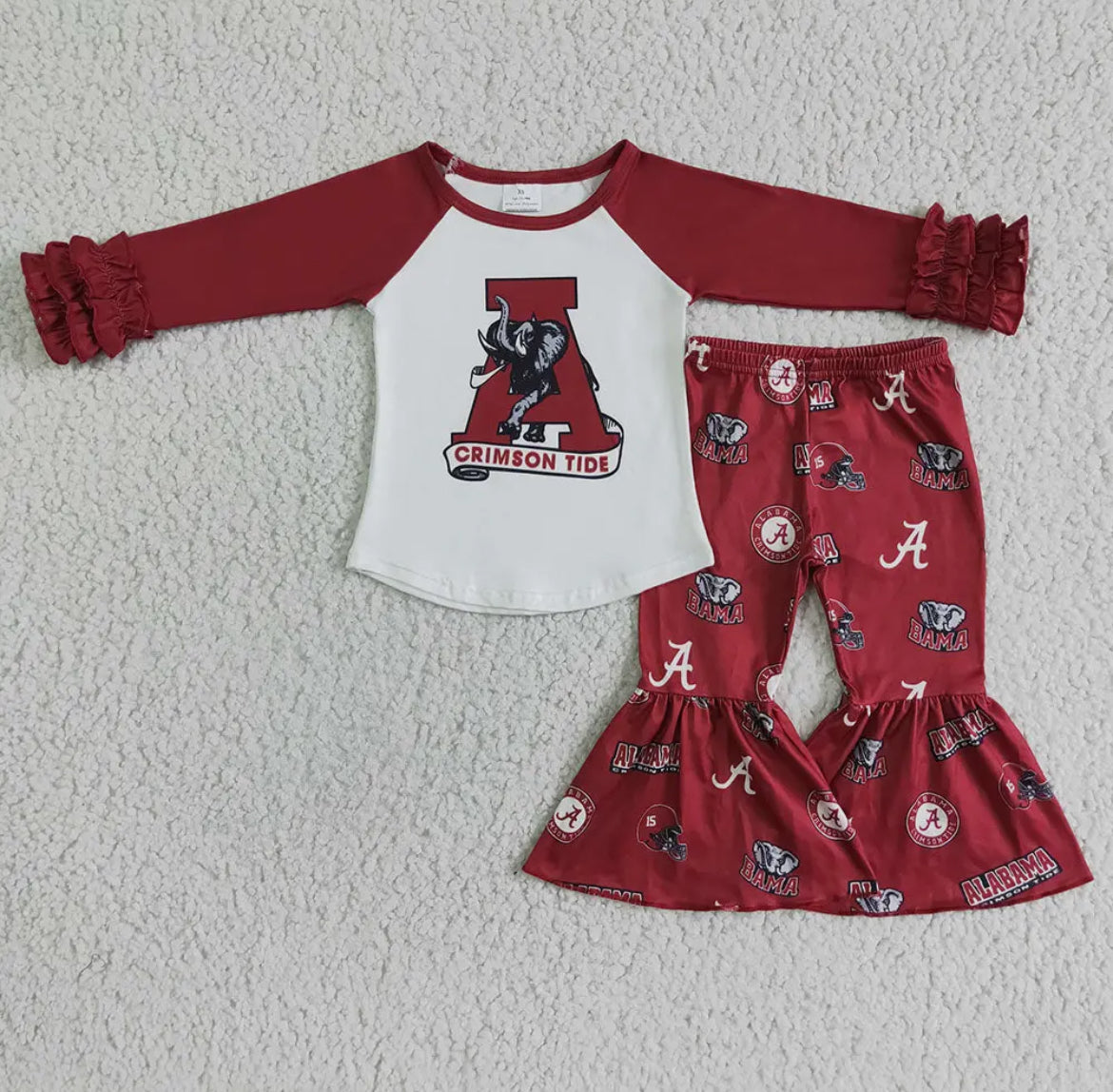 Girl Alabama Football 2PC Bell Set