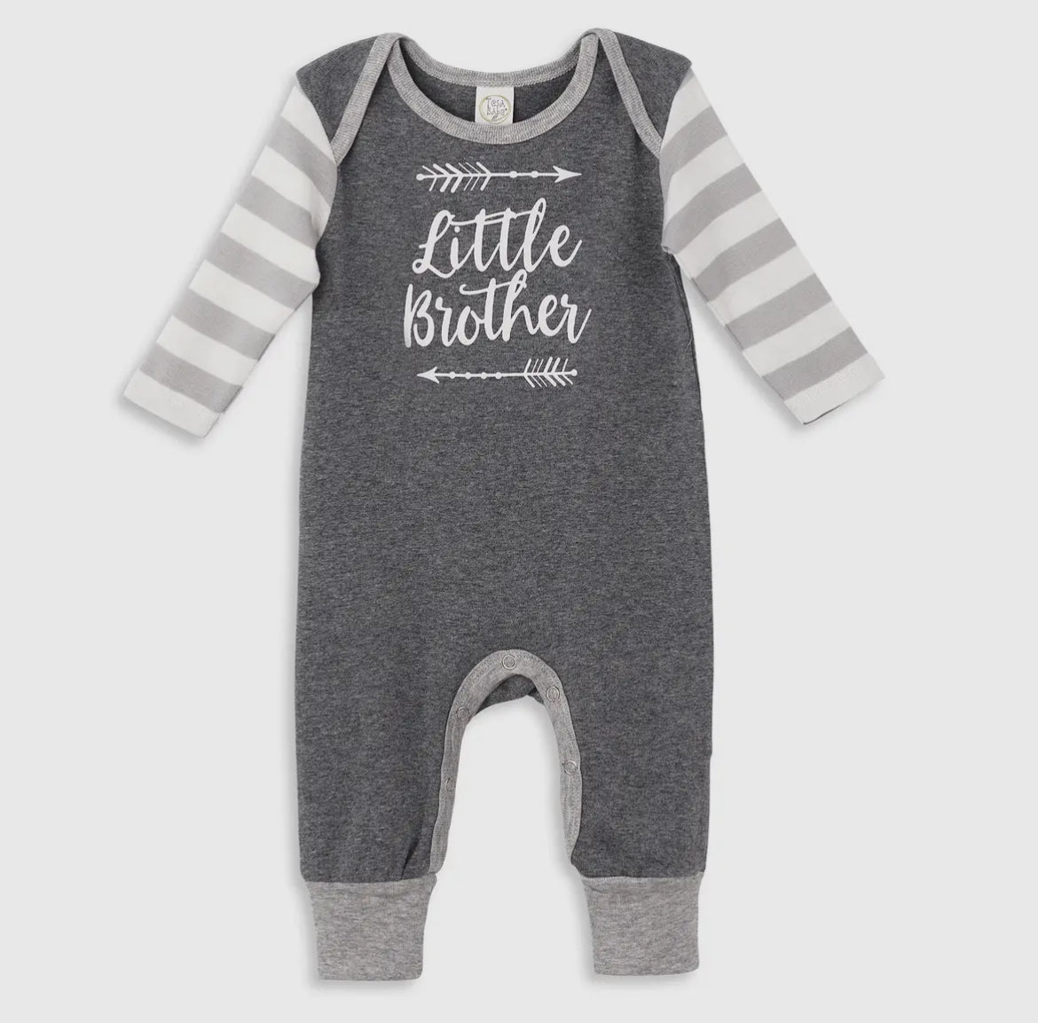 Baby Boy’s “Little Brother” Cotton Romper