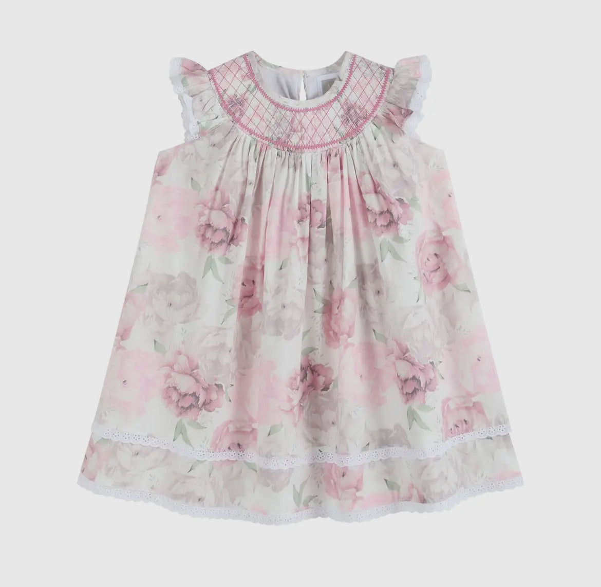 Rose Floral Print Bishop Dress