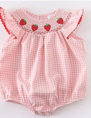 Strawberry Smock Bubble Baby Girl