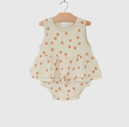 Skirted Tank Bodysuit Dots -Saffron Girl