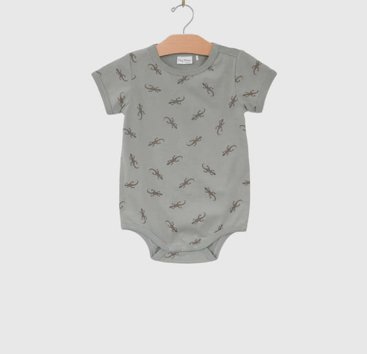 Boy S/S Bodysuit Salamander Print