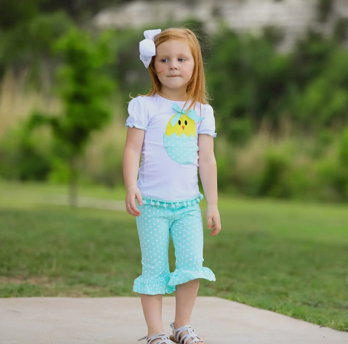 Girl Baby Chick Top & Capri Spring 2PC Outfit