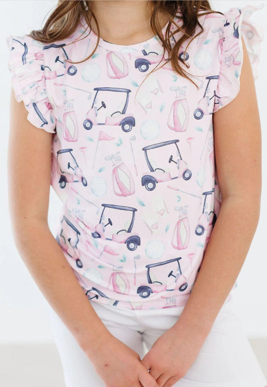 Tee Time Ruffle Sleeve Girl