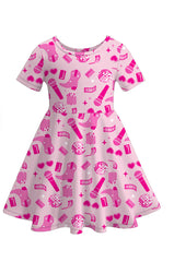 Girls TS Pink Print Twirl Dress