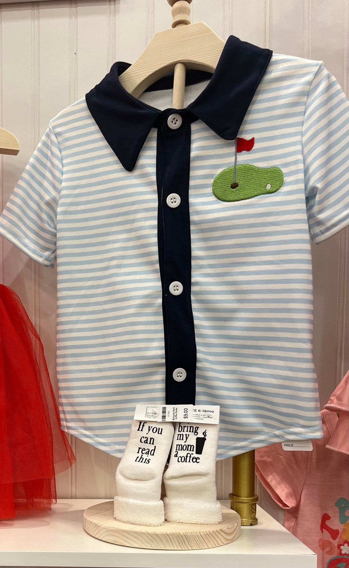 Golf Stripe Embroidery Shirt- Boy
