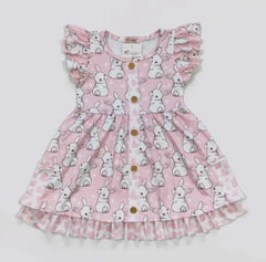 Sweet Pink Bunny Girl Easter Dress