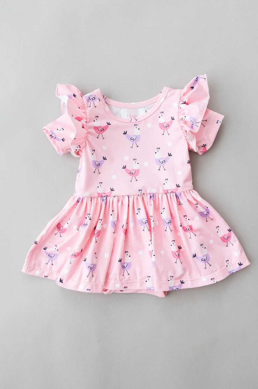 Pink Chicks S/S Twirl Flutter Bodysuit Girl