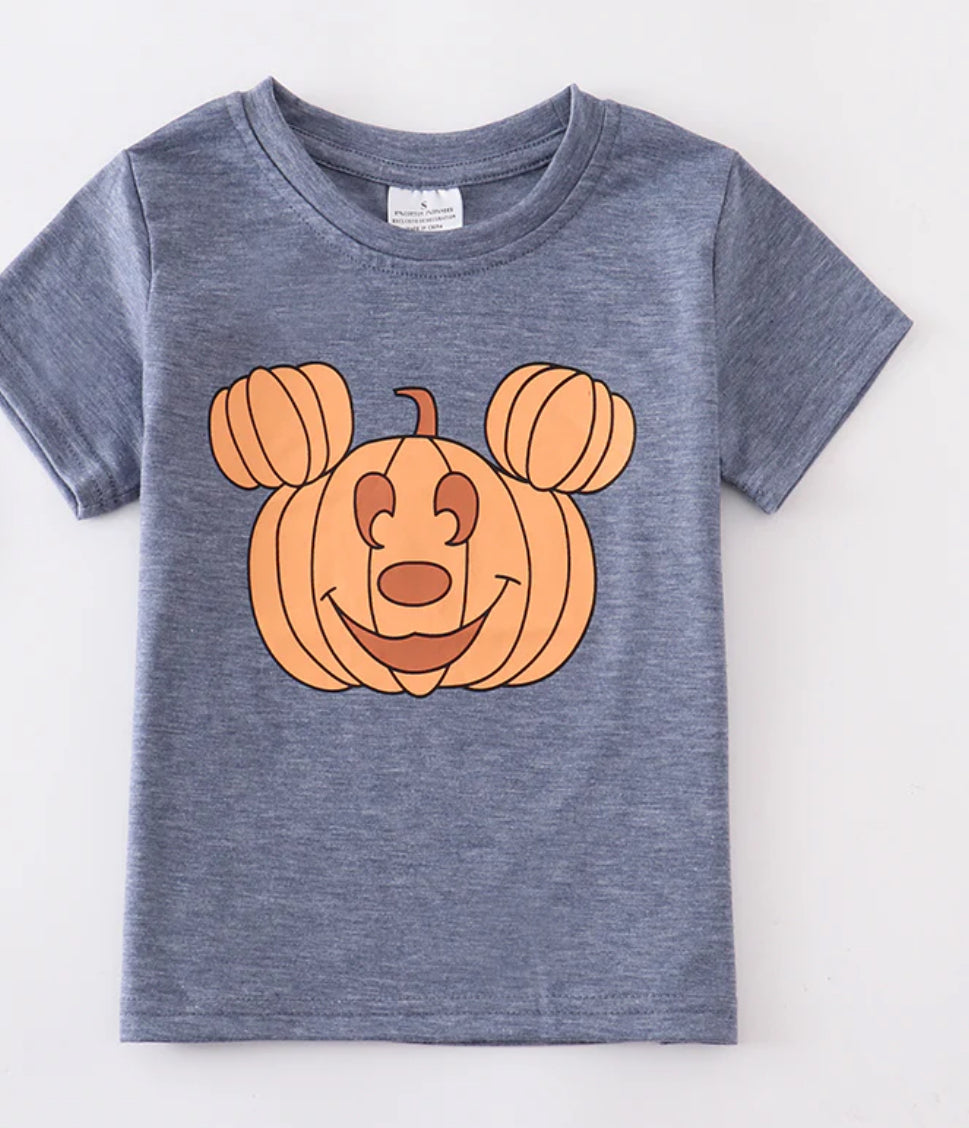 Fall Pumpkin Mickey Boy Top