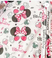 Baby Girl’s 1st Birthday Zippy Sleeper-Minnie