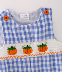 Boy Halloween Embroidered Pumpkin Romper