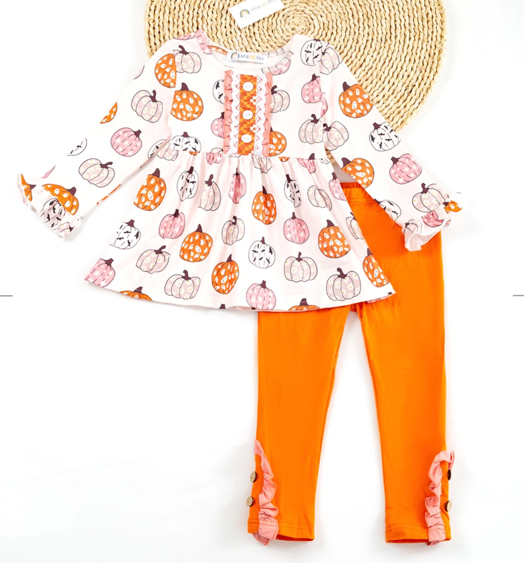 Pumpkin Spice & Everything Nice- Girls 2PC Outfit