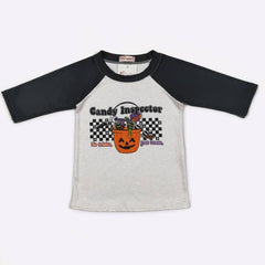 Candy Inspector Boy Raglan Halloween