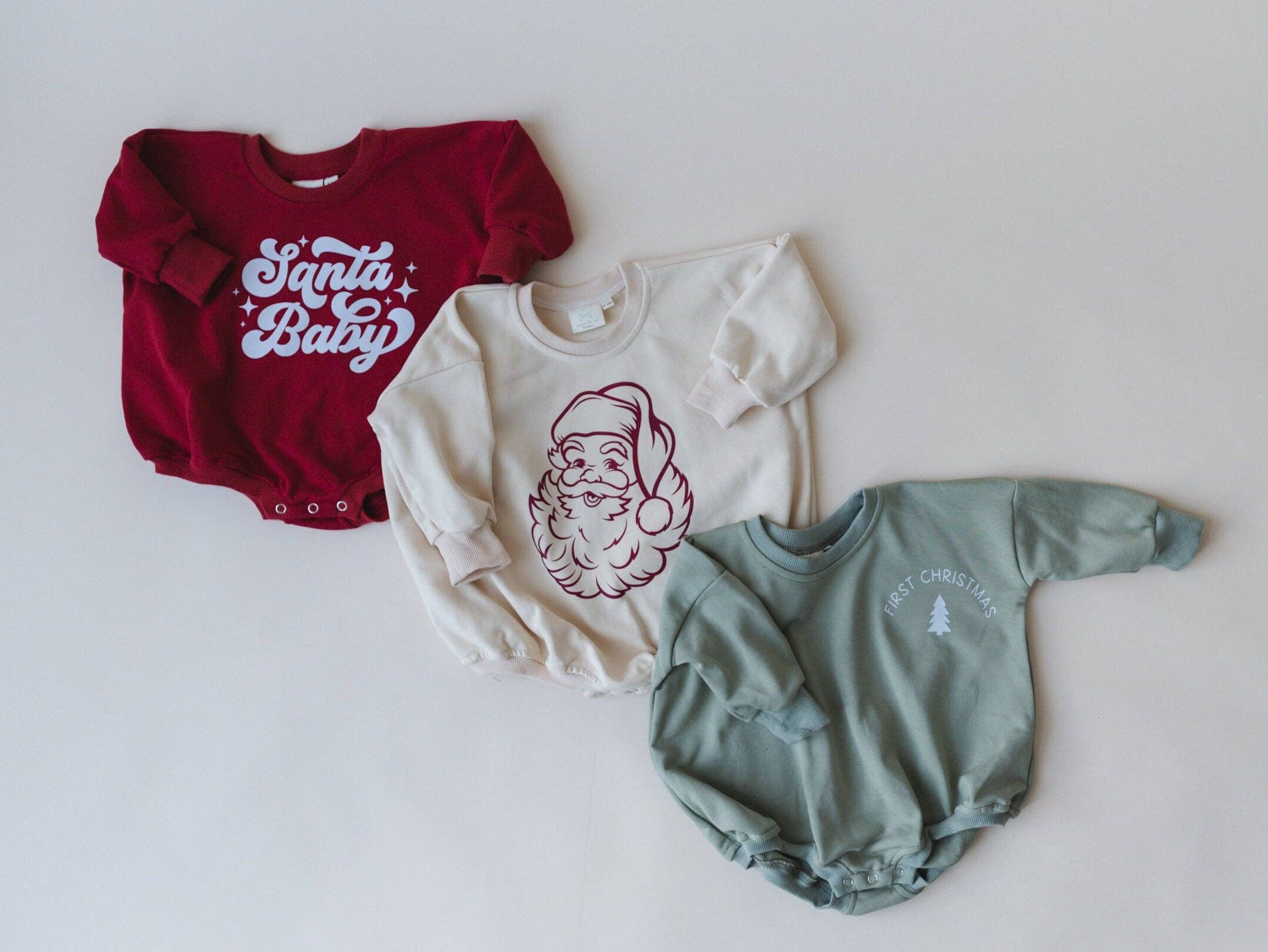 Santa Baby Christmas Sweatshirt Romper Baby Toddler Clothes