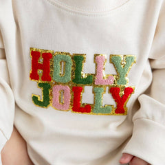 Holly Jolly Patch Christmas Long Sleeve Romper - Baby