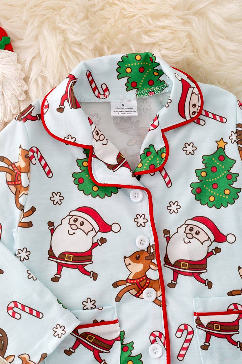 Santa Printed Unisex Pajamas Set.