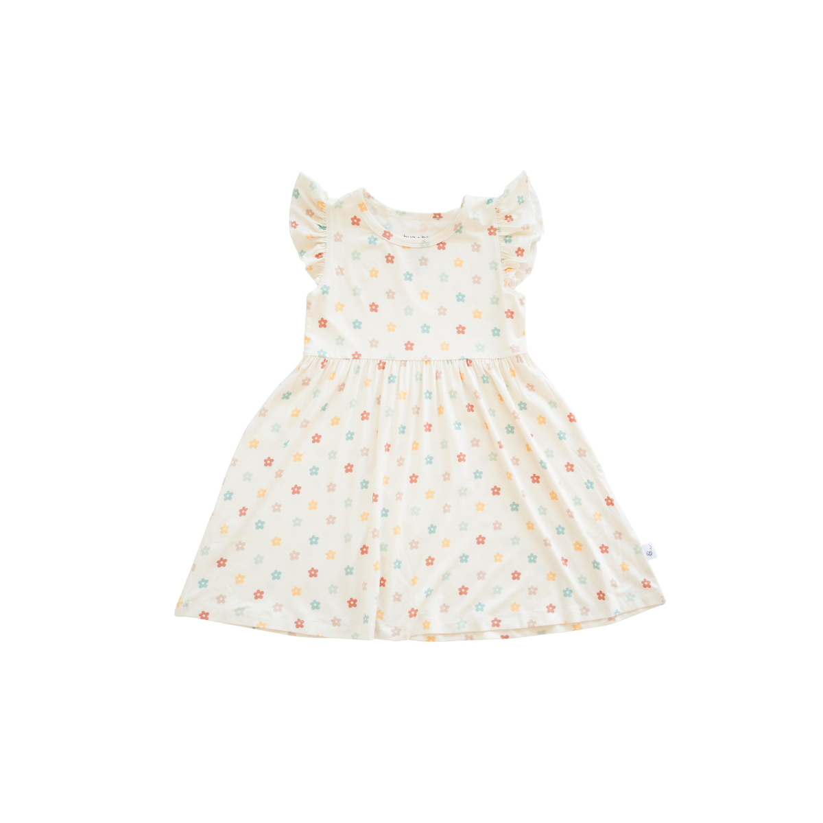 Bamboo Short Sleeve Twirl Dress - Sunlit Daisy