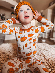 Bamboo Long Sleeve 2-Piece Set, Pumpkin Spice Latte
