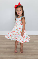 Strawberries and Bows Razorback Twirl Dress