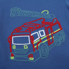 Toddler/Kid Boy's Vehicle Print Design Blue T-shirt