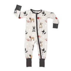 Boy Puppy Love Zip Up Bamboo Pajamas