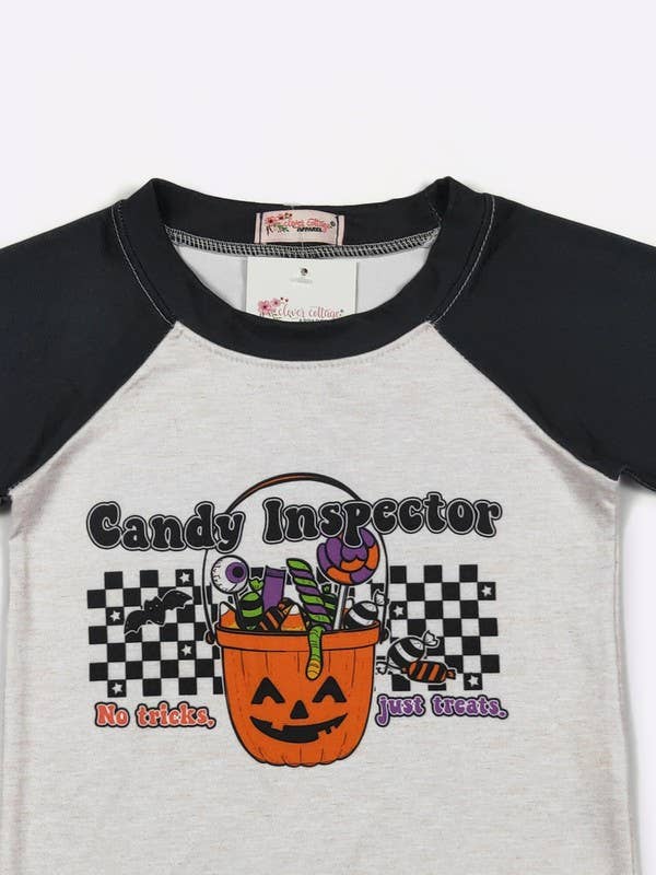 Candy Inspector Boy Raglan Halloween