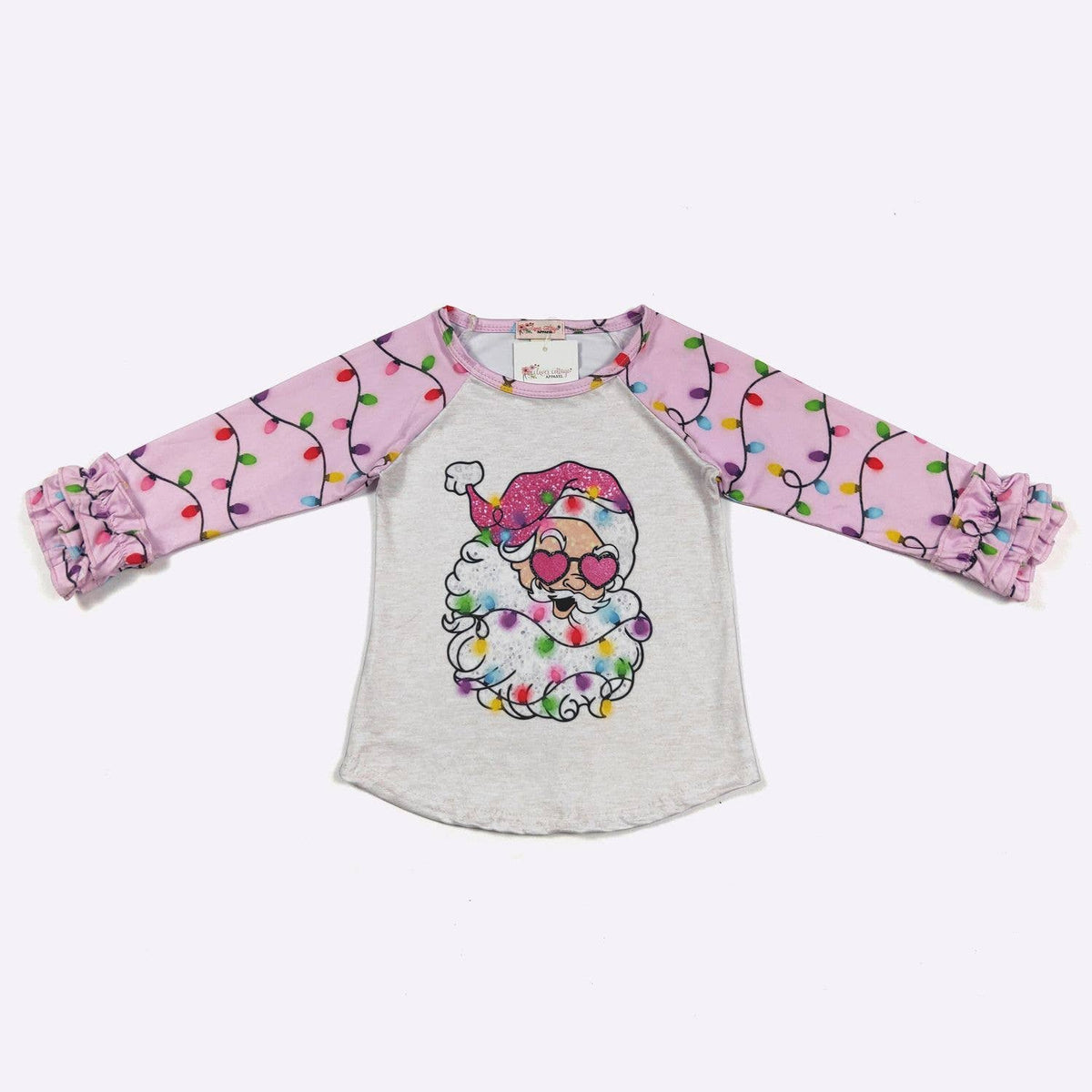 Santa Lights Girls Raglan