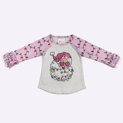 Santa Lights Girls Raglan