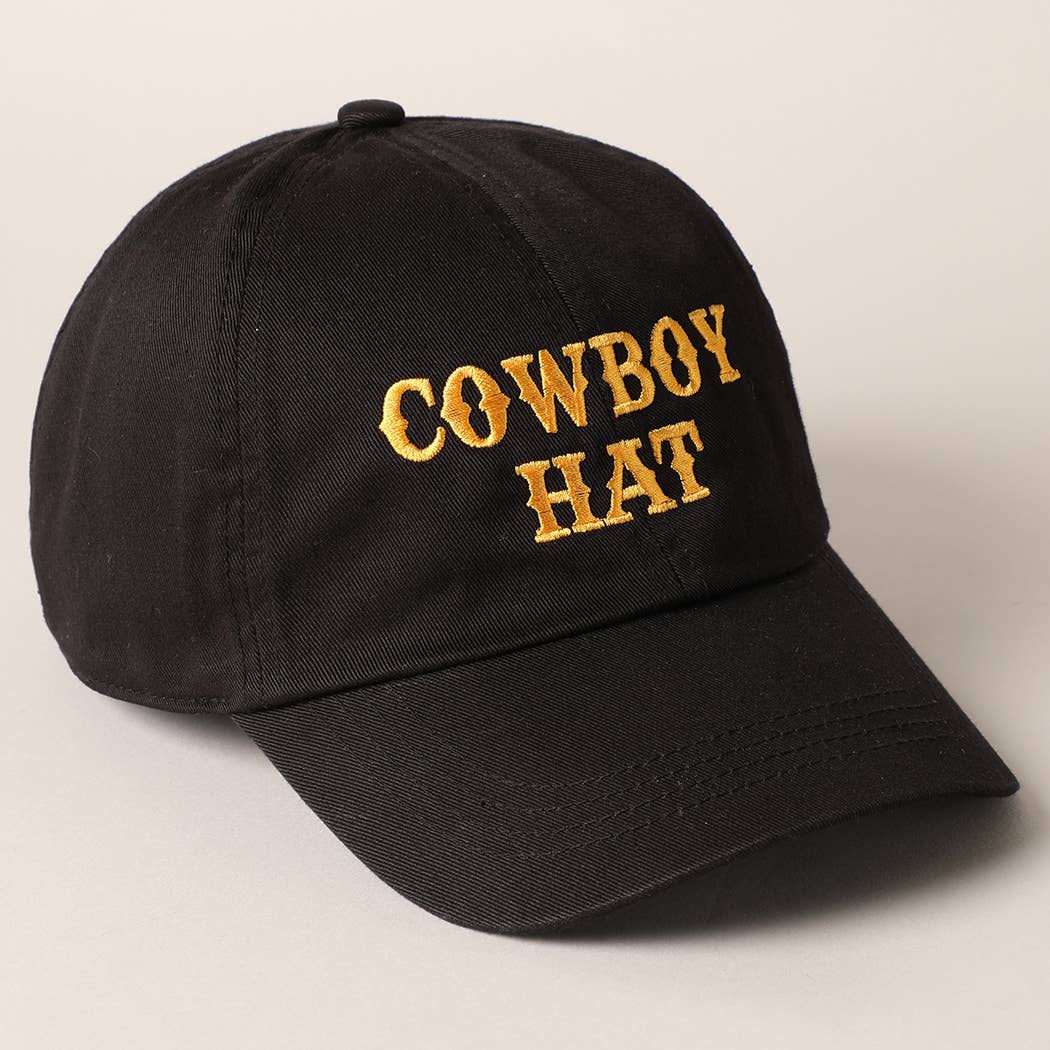 Cowboy Hat Text Embroidered Baseball Cap