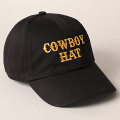 Cowboy Hat Text Embroidered Baseball Cap