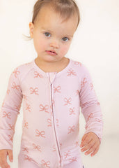 Bows | Bamboo Zip Pajamas